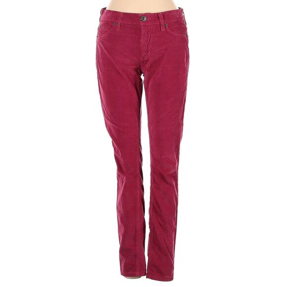 Hudson Jeans Nico Mid Rise Corduroy Super Skinny Pants Pomegranate Size 24 - Picture 2 of 10